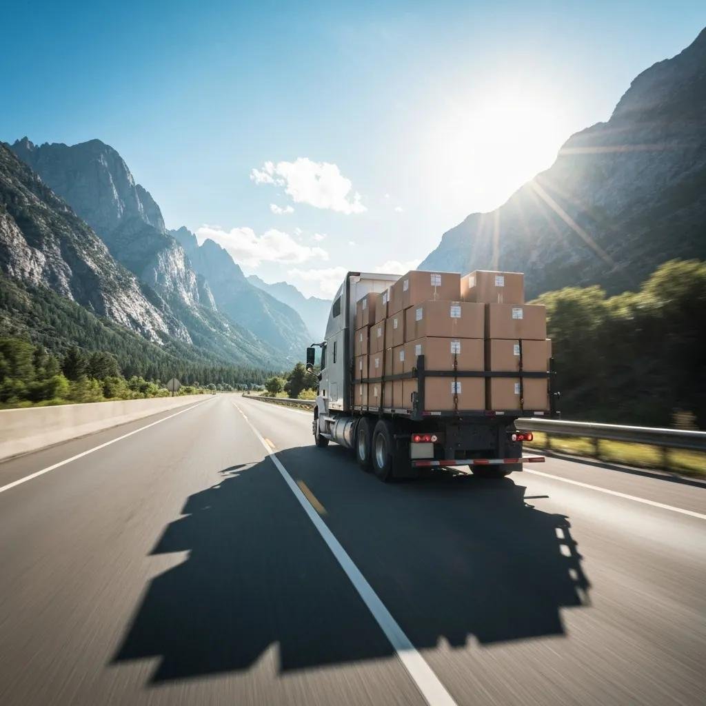 Moving truck on a highway illustrating long-distance moving costs