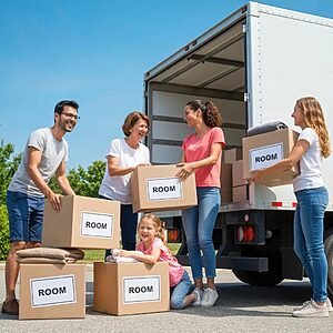 Family packing for a move, highlighting the excitement of relocation and moving company costs