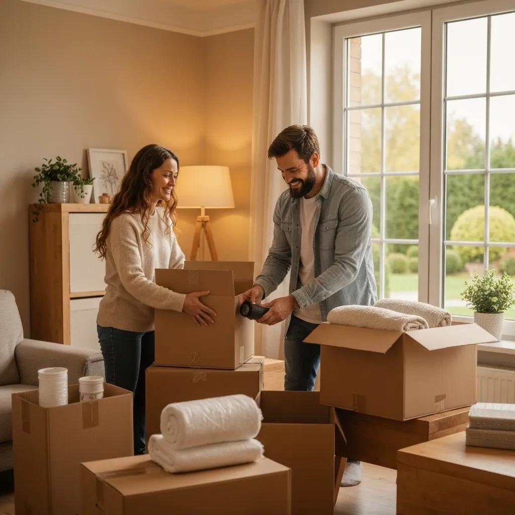 Family packing for a move, showcasing trust in reliable moving services